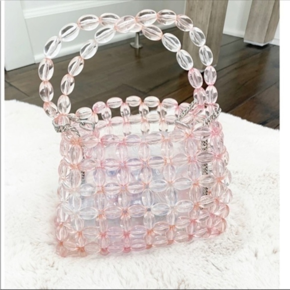 ZARA TRANSPARENT BEADED BUCKET BAG - Picture 10 of 12